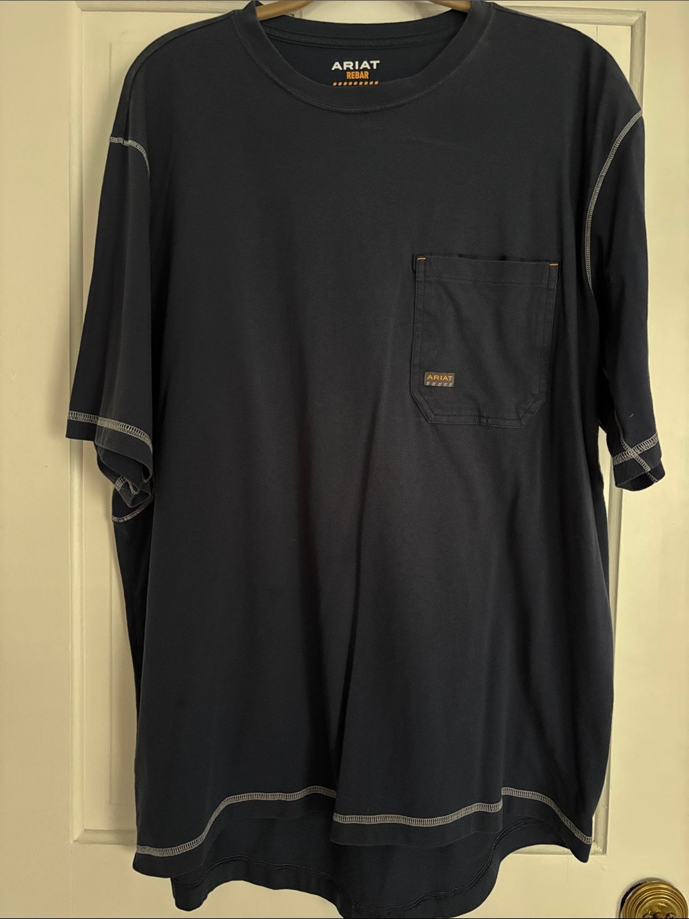 Ariat Rebar Short Sleeve Pocket Tee in Navy Black
